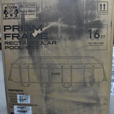 Intex Prism Frame Rectangular Pool Set 16 FT Box 1 of 2 ONLY - New, Incomplete