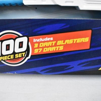 Foam Dart Blaster Adventure Force Afflicter w/ 3 Dart Blasters & 97 Darts - New