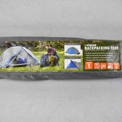 1-Person Backpacking Tent by Ozark Trail. Blue & Gray - New