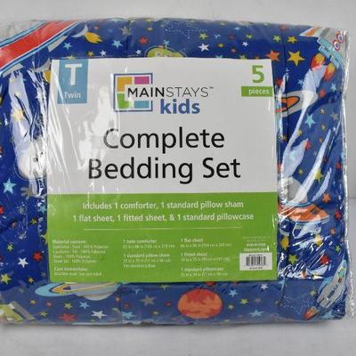 Mainstays 5 Piece Twin Outer Space Theme Bedding Set