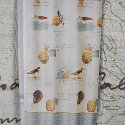 BH&G Fabric Shower Curtain. Tans & Aquas, Beach Theme - New