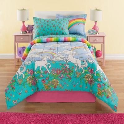 Reversible Unicorn & Rainbos Twin Bed Set - New