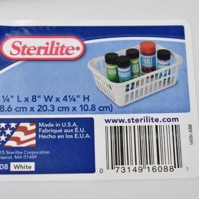 Sterilite Storage Baskets, Qty 16, White - New
