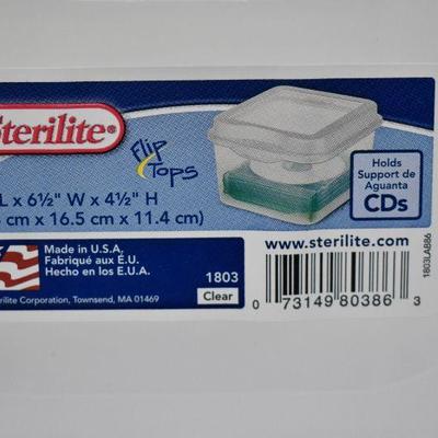 Sterilite Flip Top Storage Containers, Qty 6 , Clear - New