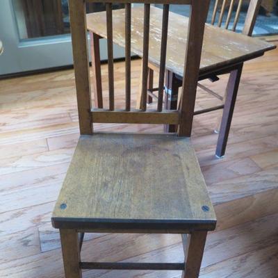 Antique Children's Wooden table and Chairs