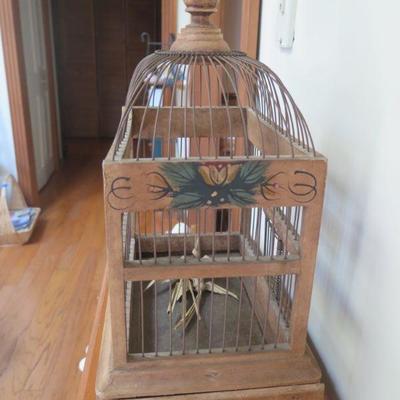 Antique Wood Birdcage