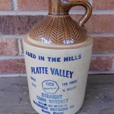 Platte Valley Half-Gallon Whiskey Jug Marked 