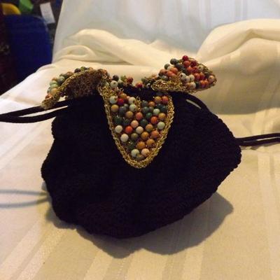 Collection of 3 Hand crocheted Beaded Satchels