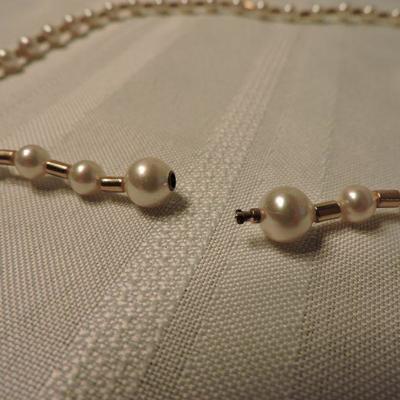 Majorica Cultured Pearls and 14kt Gold Necklace