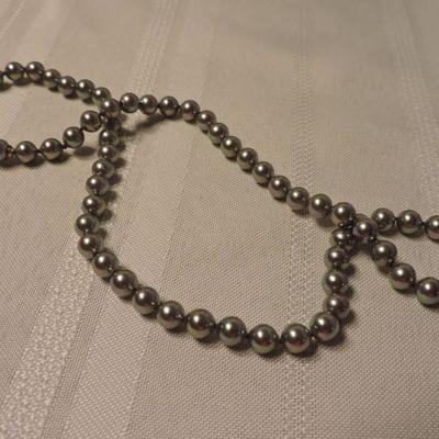 Majorica Grey Necklace, bracelet, and Drop earings.