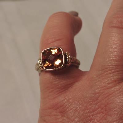 Sterling Silver and 14k Gold with Citrine Ring