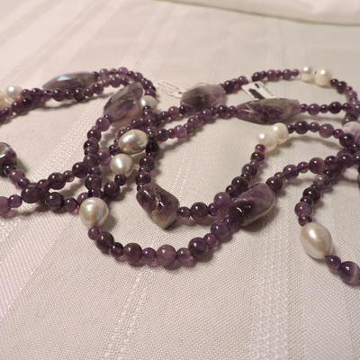 Amethyst and Freshwater Pearl Necklace