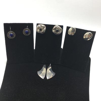 Lot 122 - Four Sterling Silver Earrings 