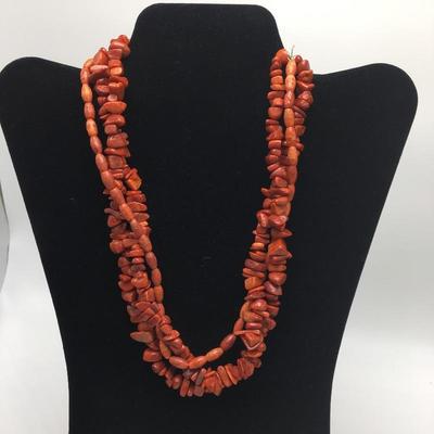 Lot 132 - Silpada Bronzite and Coral Necklaces 