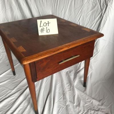 Lot #6 Lane Mid-Century Style Single Drawer Table