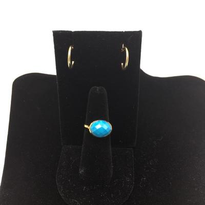 Lot 137 - Stella & Dot Ring & Gold Earrings 