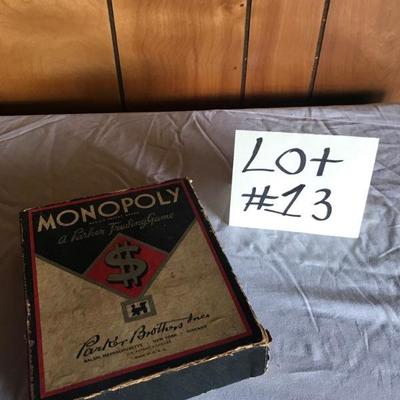 Item#13 Antique Monopoly & Pick-Up Sticks Games