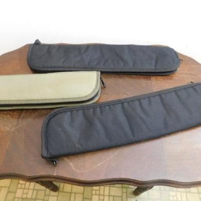 Set of Three Vinyl Cloth Knife Protective Pouches or Cases