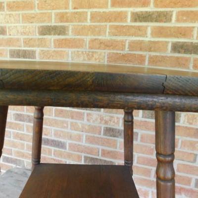 Walnut Side Table with Stretcher Shelf 24
