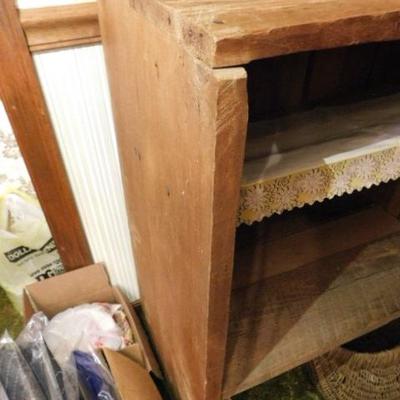 Primitive Open Cabinet Rough Sawn Mixed Wood 24