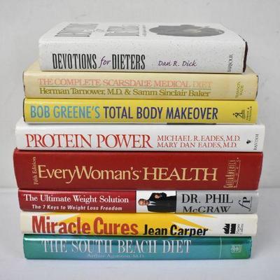 8 Hardcover Books: Health: Devotions for Dieters -to- The South Beach Diet