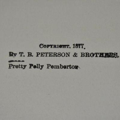 Antique 1877 Hardcover Book Pretty Polly Pemberton