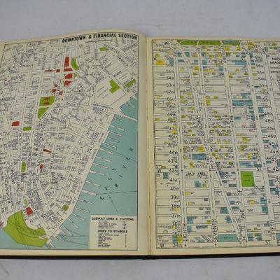 Vintage 1954 Atlas of Metropolitan New York