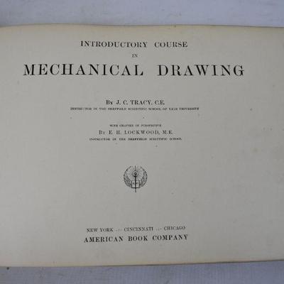 Antique 1898 Hardcover Book Mechanical Drawing