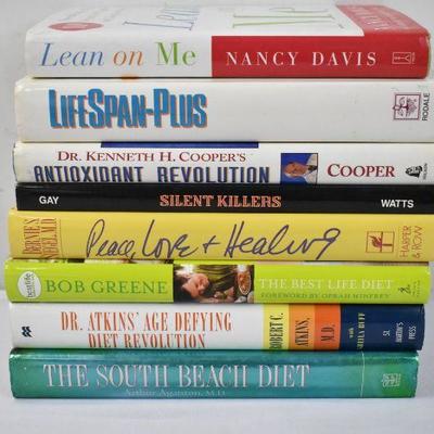 8 Hardcover Books, Health & Diet & Wellness: Lean on Me -to- South Beach Diet