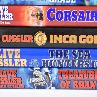 6 Hardcover Books by Clive Cussler: Arctic Draft -to- Treasure of Khan