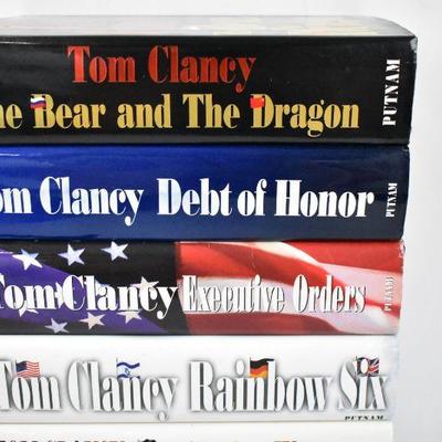 8 Hardcover Books by Tom Clancy: Bear & the Dragon -to- Without Remorse