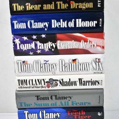 8 Hardcover Books by Tom Clancy: Bear & the Dragon -to- Without Remorse
