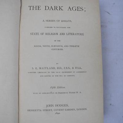 Antique 1890 Hardcover Book The Dark Ages