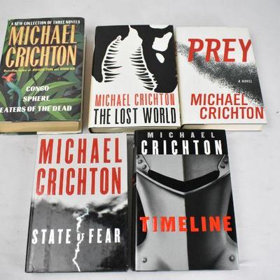 5 Hardcover Books by Michael Crichton: Congo -to- Timeline