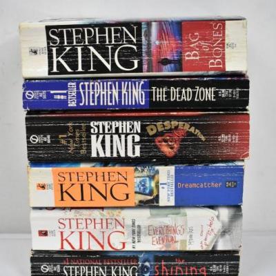6 Paperback Books by Stephen King: Bag of Bones -to- The Shining