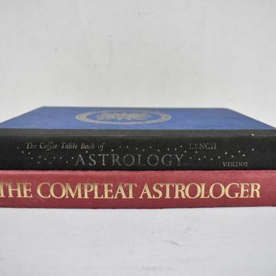 2 Vintage Hardcover Coffee Table Books on Astrology