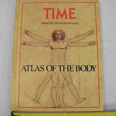 5 Hardcover Coffee Table Atlas Books: World Atlas, Atlas of the Body, etc.