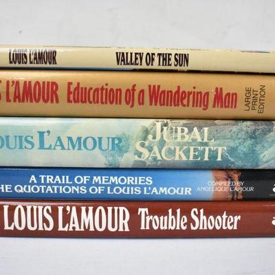 5 Hardcover Books by Louis L'Amour: Valley of the Sun -to- Troubleshooter