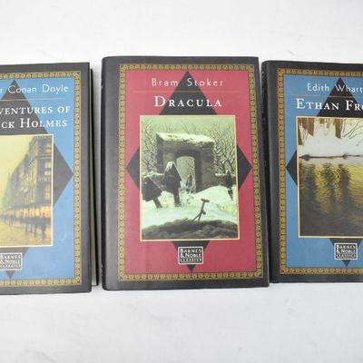 10 Barnes & Noble Classic Hardcover Books: Sherlock Holmes -to- War & Peace