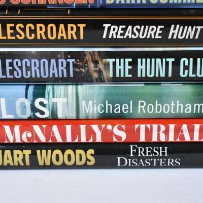 8 Hardcover Books Murder/Mystery, Authors Coben -to- Woods