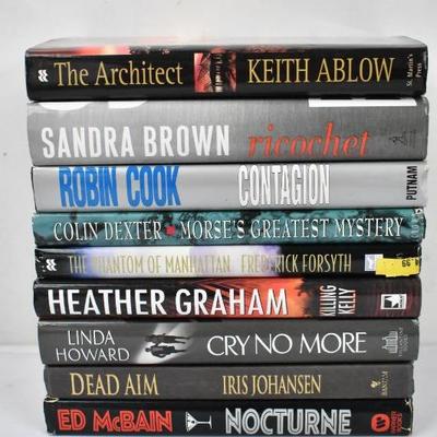 9 Hardcover Books Murder/Mystery: Authors Keith Ablow -to- Ed McBain