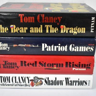 4 Hardcover Books by Tom Clancy: The Bear & The Dragon -to- Shadow Warriors