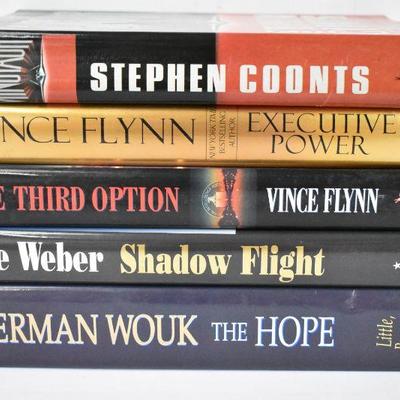 5 Hardcover Political Thriller Books by Authors Coonts -to- Wouk