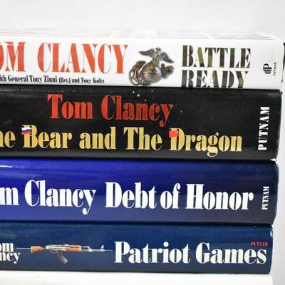 7 Hardcover Books by Tom Clancy: Battle Ready -to- Teeth of the Tiger