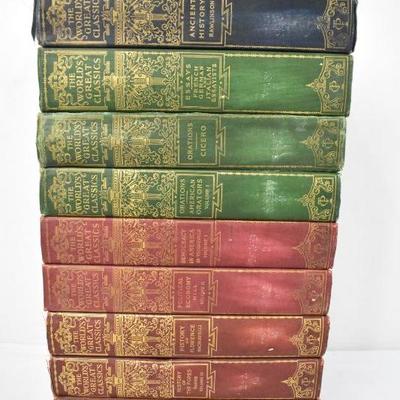 1899, 1900 Antique 9 Hardcover Books The World's Great Classics