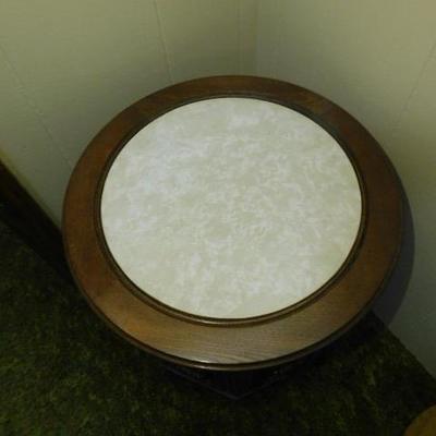 Round Side Table with Storage 18