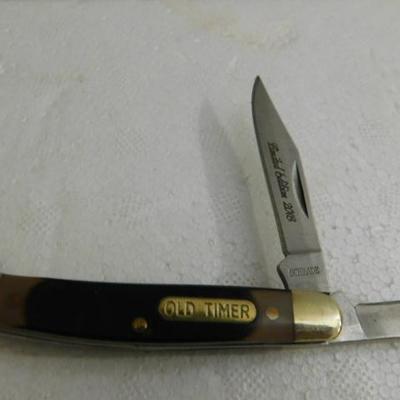 Two Piece Set of Old Timer Three Blade Knives