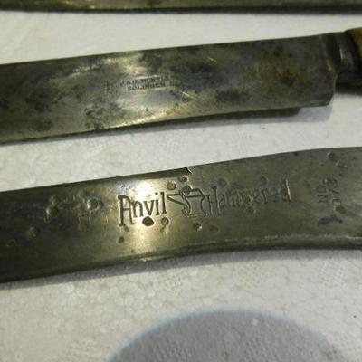 Set of Three Vintage Butcher Style Knives Includes Old Hickory