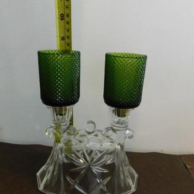 Double Stem Candle Holder with Two Additional Candle Cups