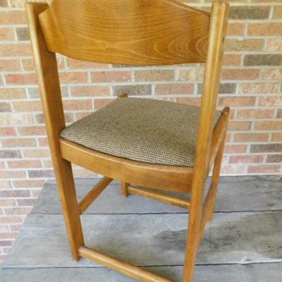 Single Oak Framed Chair with Upholstered Seat